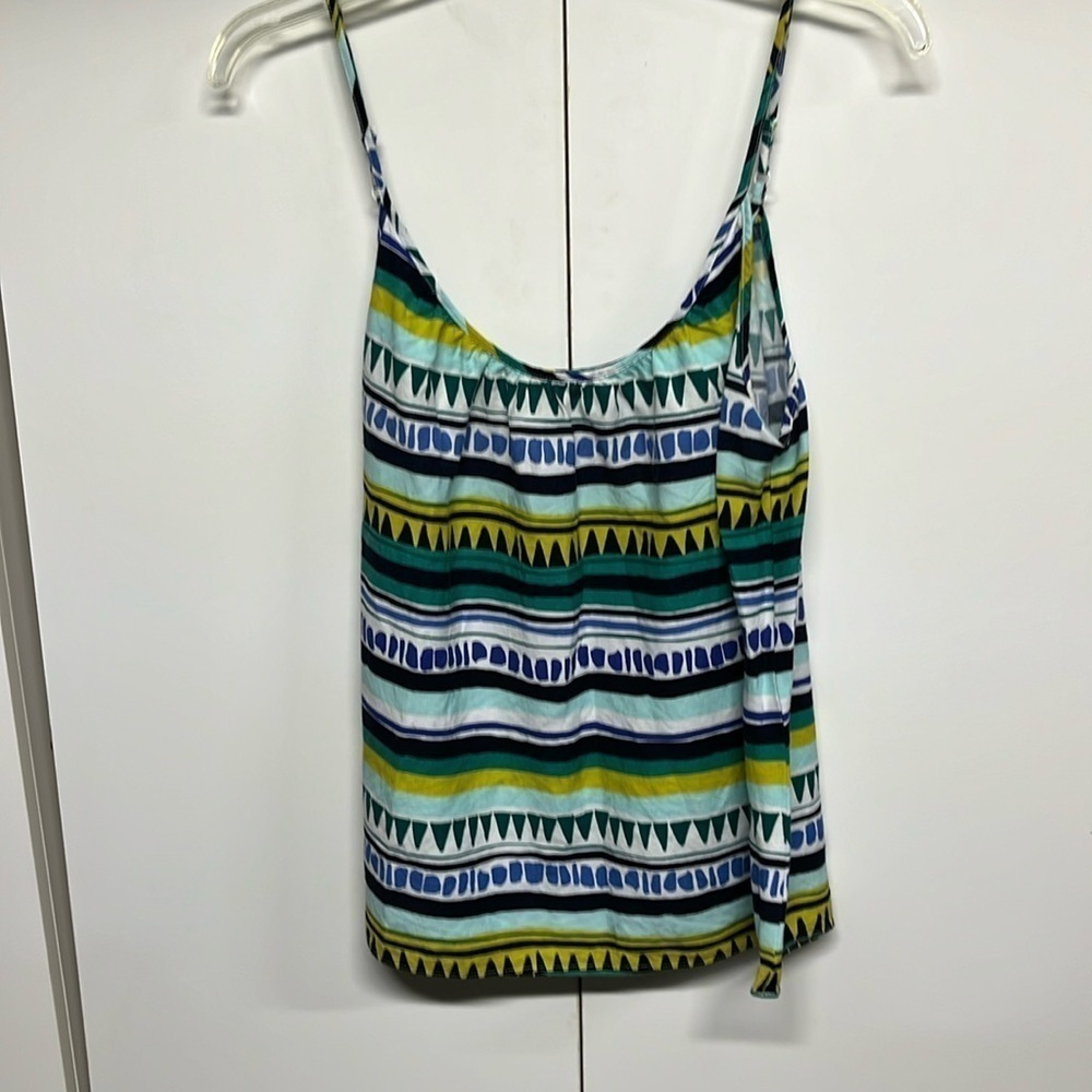 LOFT Multicolor Striped Tank Top Adjustable Straps Size Medium